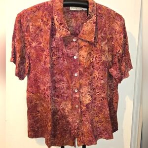 Batik Button Down Top
